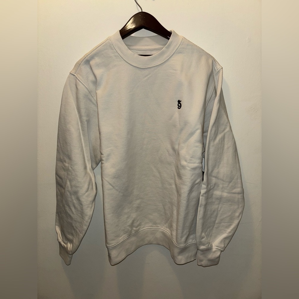 NWT Spiritual Gangster Classic Monogram Crew Sweatshirt Minimalist Birch
